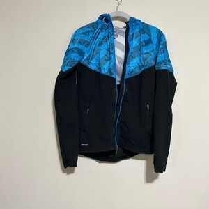 nike womens black and blue rain jacket Xs